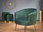 Fotel wypoczynkowy CROWN 78 cm zielony velvet do salonu