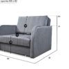 Sofa Basia 1-osobowa z funkcją spania i pojemnikiem EWA Meble