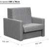 Sofa Maja 1-osobowa z funkcją spania i pojemnikiem EWA Meble