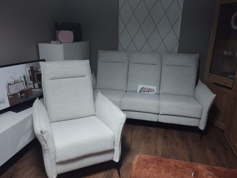 Zestaw XAVI — sofa i fotel z funkcją relax Wersal — Tkanina modesto 492