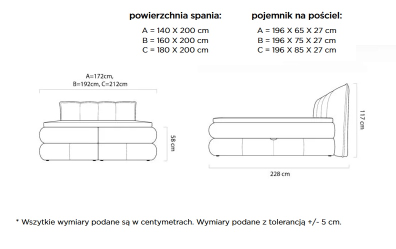 Łóżko kontynentalne ALBERTO 140 × 200 z pojemnikiem | Materac Mini Bonell | Materac Pocket Wersal