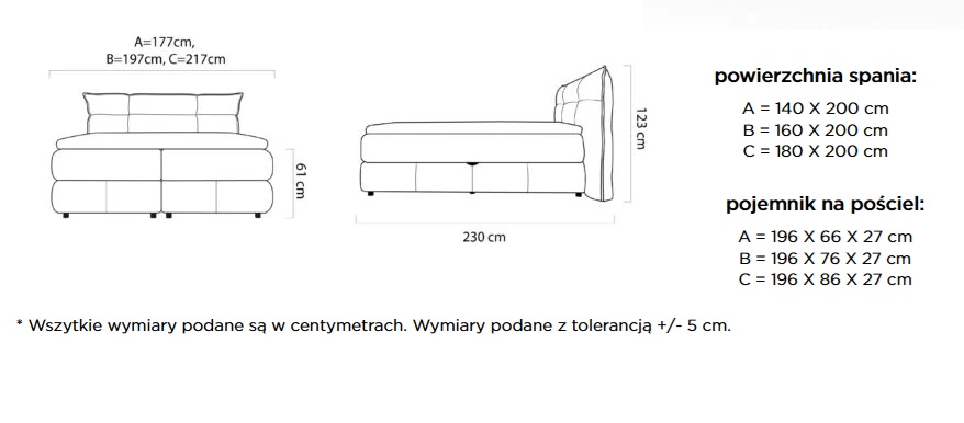 Łóżko kontynentalne CARMELO | Materac Mini Bonell | Materac Pocket Wersal