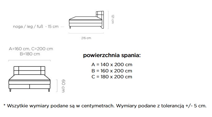 Łóżko LUCIO | Materac mini Bonell | Materac Pocket Wersal