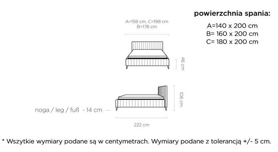 Łóżko MAGGIE z pojemnikiem | rama stelaża metalowa Wersal