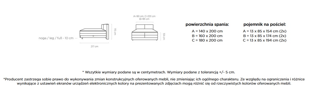 Łóżko kontynentalne NEBIA z pojemnikiem | Materac bonell | Materac Pocket Wersal