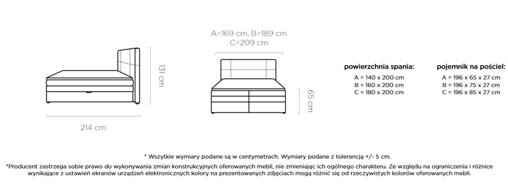Łóżko kontynentalne PALACE z pojemnikiem | Materac Minibonnel | Materac Pocket Wersal