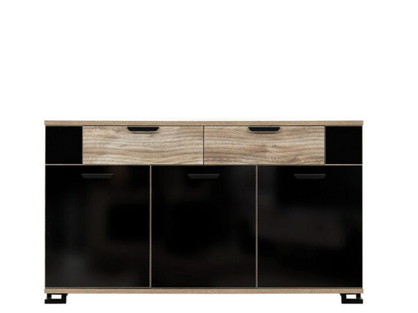 Komoda G-TE GT03 czarny połysk/DĄB Liveo