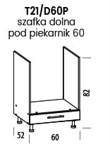 Szafka TIFFANY T21/D60P | Dolna zabudowa piekarnika 60 Liveo