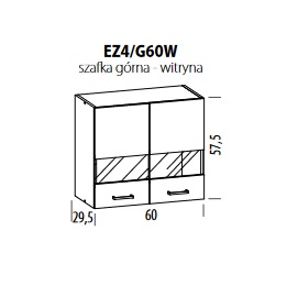 liveo-76e37890cdea867f638bed7a.jpg Szafka ELIZA EZ4/G60W | Górna 60 | Witryna | 2 Drzwi Liveo
