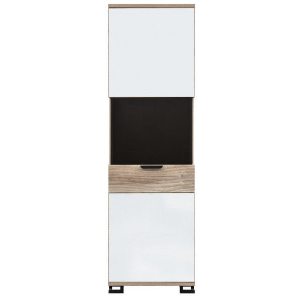 Witryna G-TE GT06 L/P biały połysk/DĄB Liveo