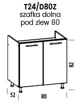 Szafka TIFFANY T24/D80Z | Dolna 80 zlewozmywakowa Liveo