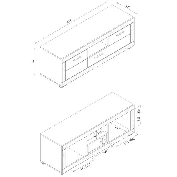 Szafka RTV GRAY GR01 Liveo