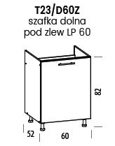 Szafka TIFFANY T23/D60Z | Dolna 60 zlewozmywakowa Liveo