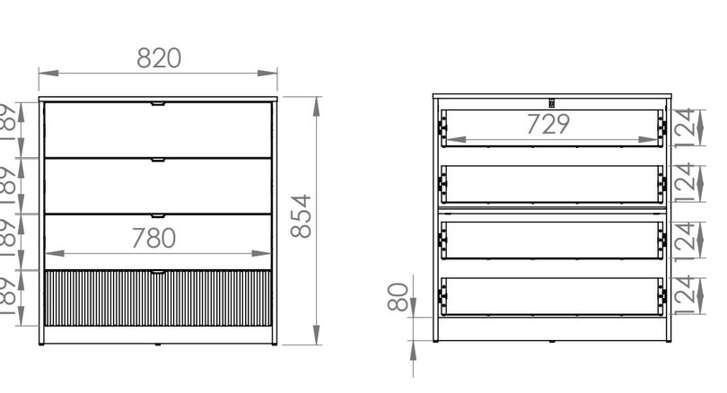 Komoda TORINO 07 ML Meble – 82 cm