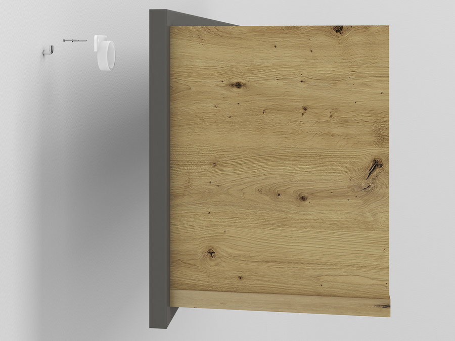 Półka wisząca FINI 10 116 cm — korpus dąb artisan / front biały ML Meble