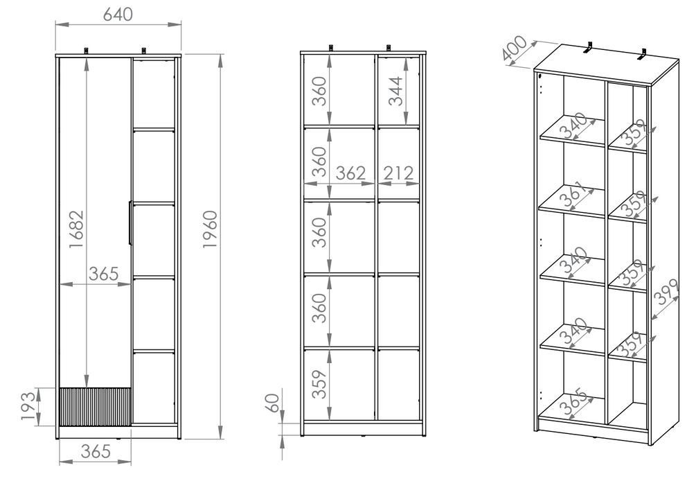 Szafa TORINO 04 ML Meble – 64 cm
