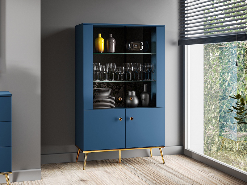 Witryna MARINE 02 92 cm — błękit ciemny ML Meble