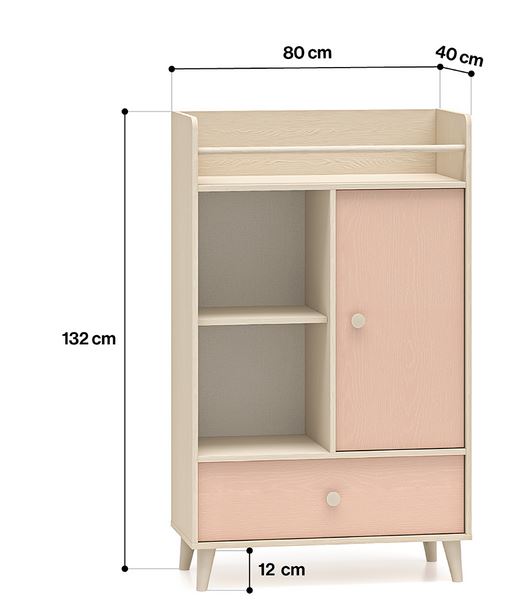 Regał MEVEL 04 132 | Millenial Pink | Piasek Pustyni ML Meble