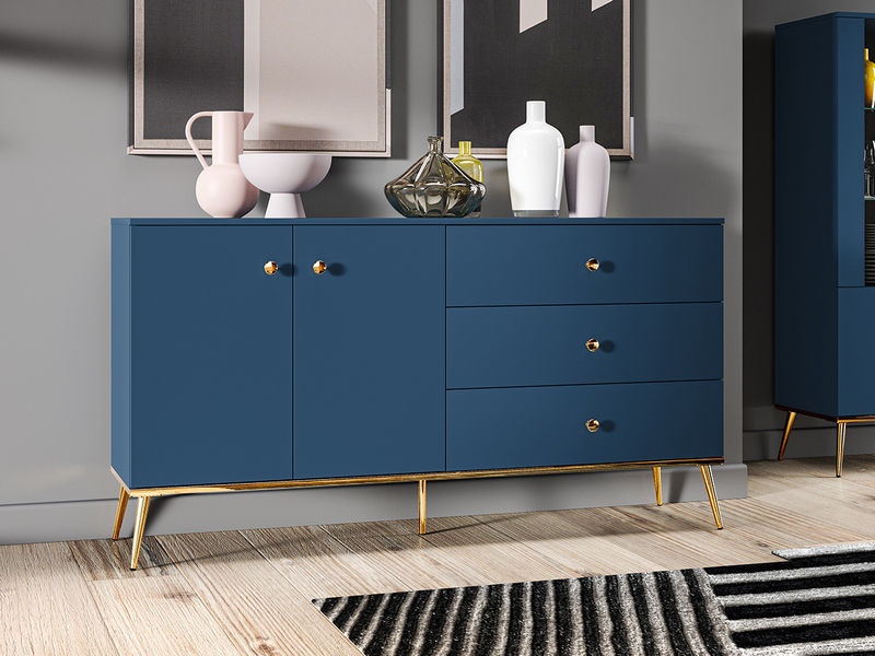 Komoda MARINE 03 160 cm — błękit ciemny ML Meble
