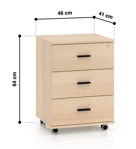 Kontener biurowy ODELIS 07 46 cm — dąb lindberg ML Meble