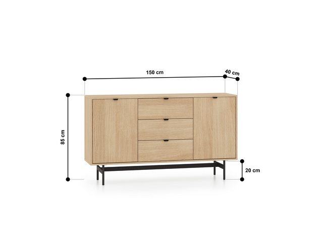 Komoda REYNOS 05 150 cm — dąb mavelie naturalny ML Meble