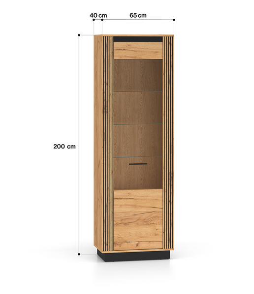 Witryna URSO 04 65 cm — craft złoty / czarny ML Meble