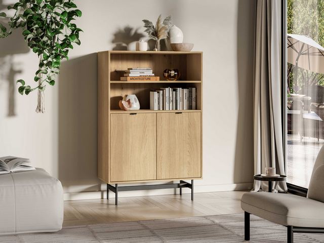 Regał REYNOS 03 92 cm — dąb mavelie naturalny ML Meble