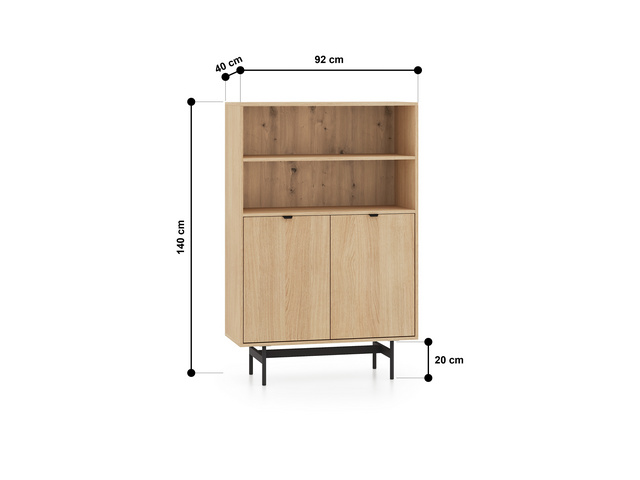 Regał REYNOS 03 92 cm — dąb mavelie naturalny ML Meble