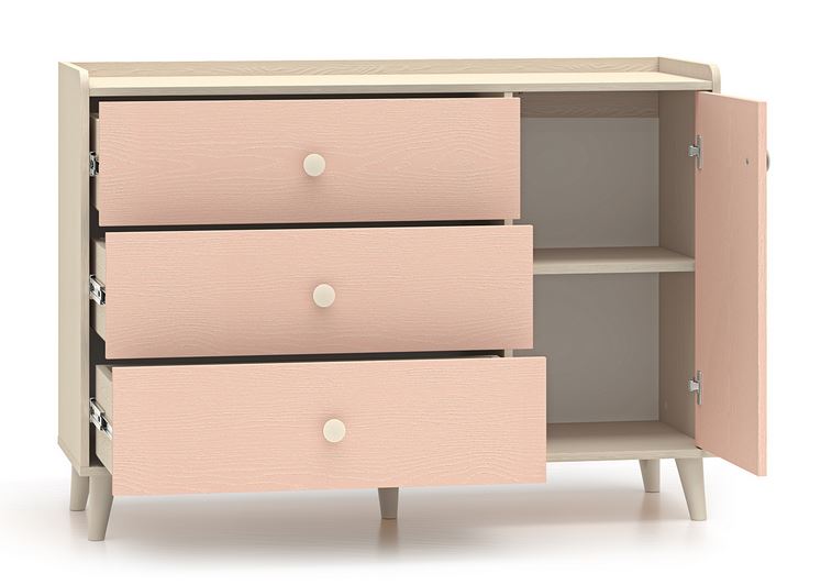 Komoda MEVEL 05 120 | Millenial Pink + Piasek Pustyni ML Meble