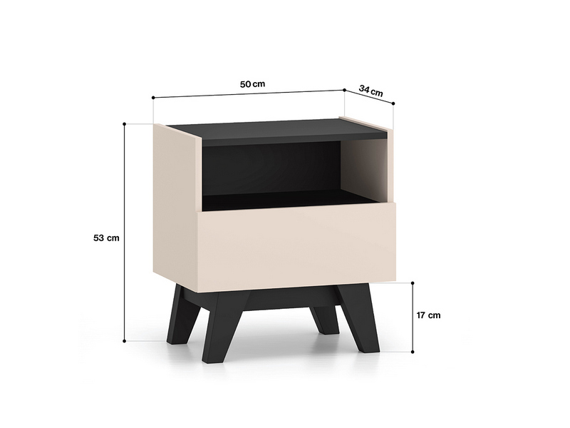 Szafka FRESHION 06 50 cm — kaszmir / czarny ML Meble