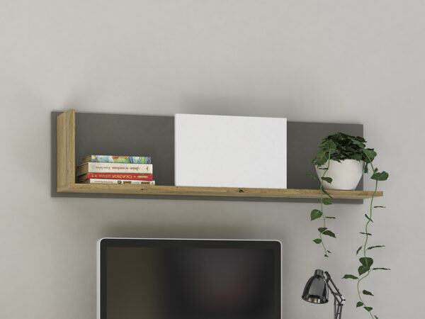 mlmeble-a99b116831fce9fb3e9b30d2.jpg Półka wisząca FINI 10 116 cm — korpus dąb artisan / front biały ML Meble