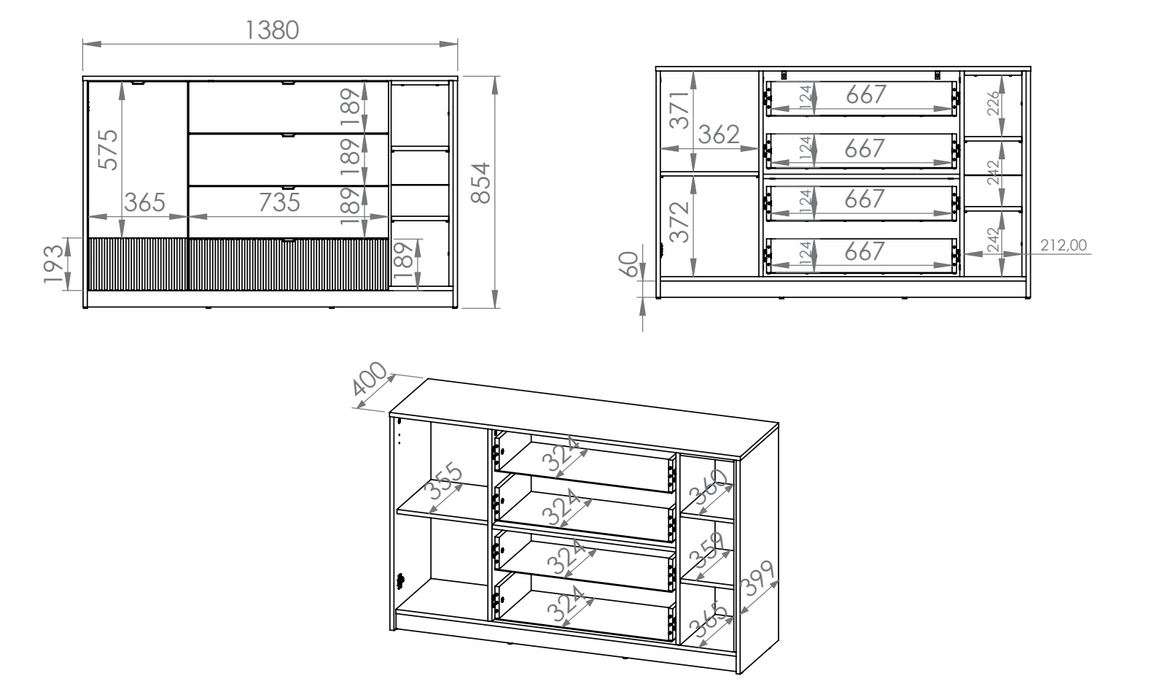 Komoda TORINO 06 ML Meble – 138 cm