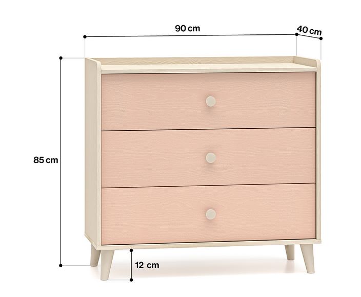 Komoda MEVEL 06 z szufladami | Millenial Pink | Piasek Pustyni ML Meble