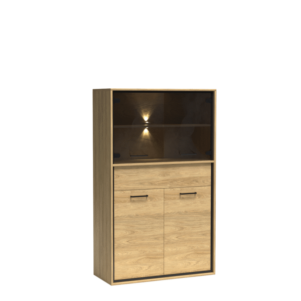 Witryna W STYLU LOFT MEDIOLAN M-5 – hikora – EGGER H3730, płyta