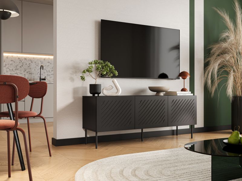 Szafka RTV SIENA, 150 czarny