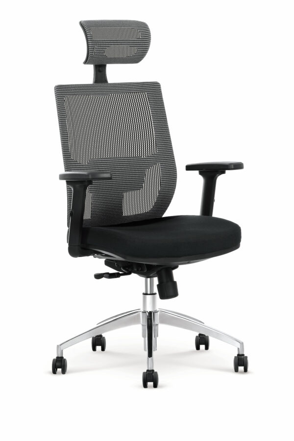 Fotel gabinetowy ADMIRAL, popielato / czarny
