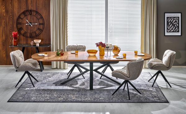 Stół rozkładany JASON, orzechowy / czarny
