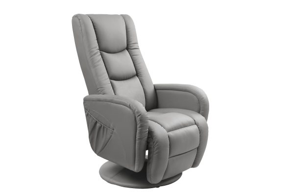 Fotel PULSAR recliner z funkcją masażu popielaty