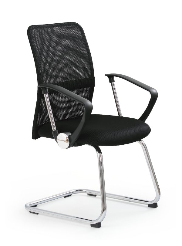 Fotel pracowniczy VIRE SKID, czarny