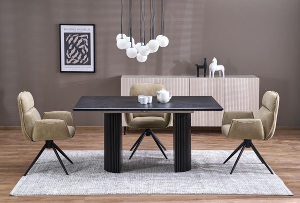 Stół rozkładany BOLERO, 160-250x90x78 cm dąb naturalny / czarny