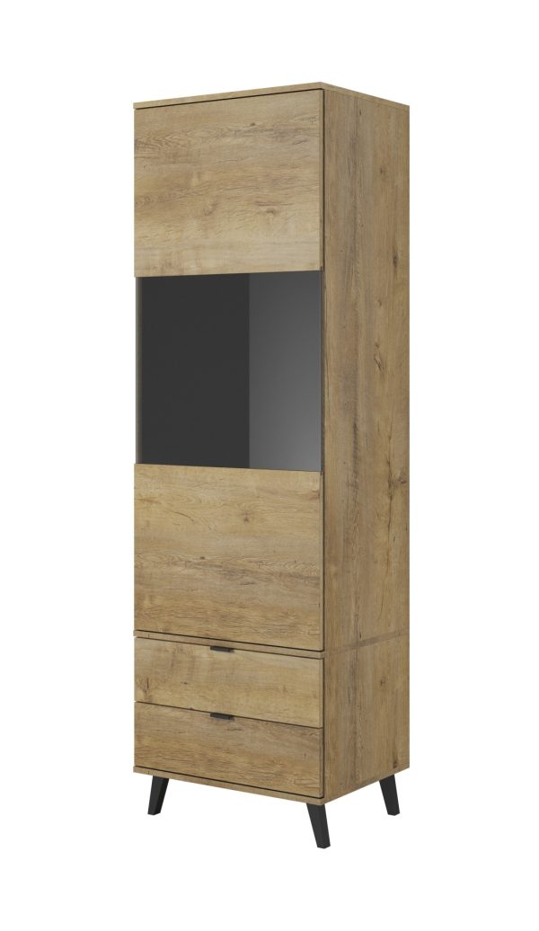Witryna NEST W-2, dąb lefkas / czarny
