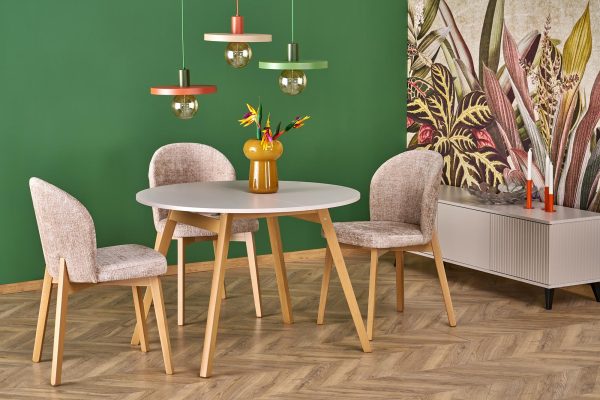 121020266acd45d418e5e.jpeg Stół RUBEN, kolor blat - kaszmir, nogi - naturalny (102-142x102x75 cm)