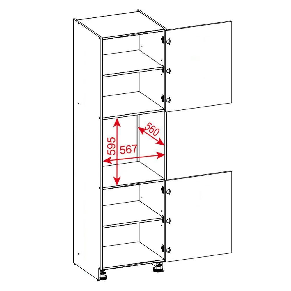 60 dolna słupek zabudowa piekarnika wys. 213.7 cm Layman 2