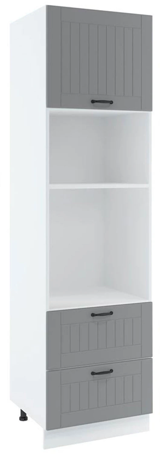 60 dolna słupek zabudowa piekarnika zlicowanego z linią blatu i mikrofalówki, 2 szuflady wys. 235.7 cm Layman