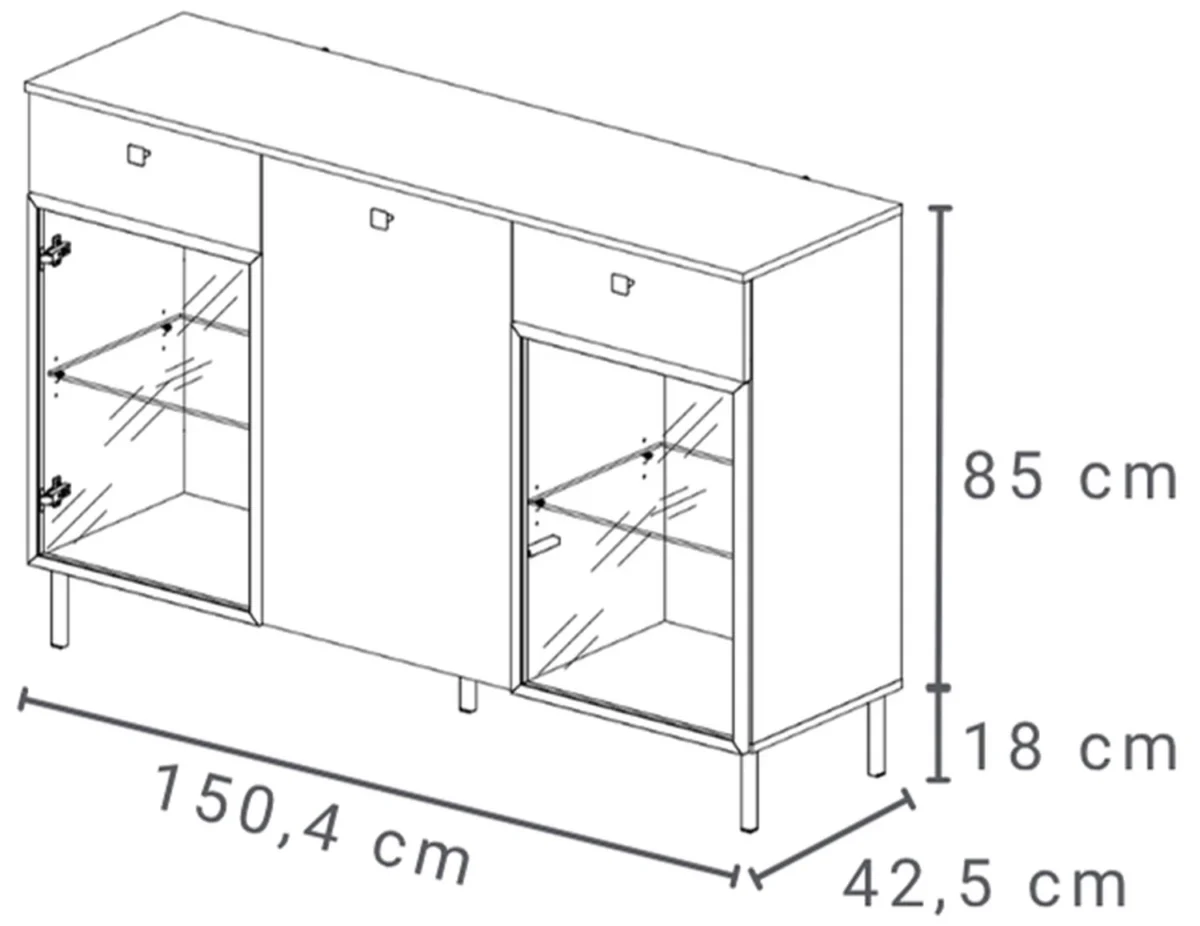 Komoda w dekorze burgund z czarnym Kiss K-KOM2 Layman 3