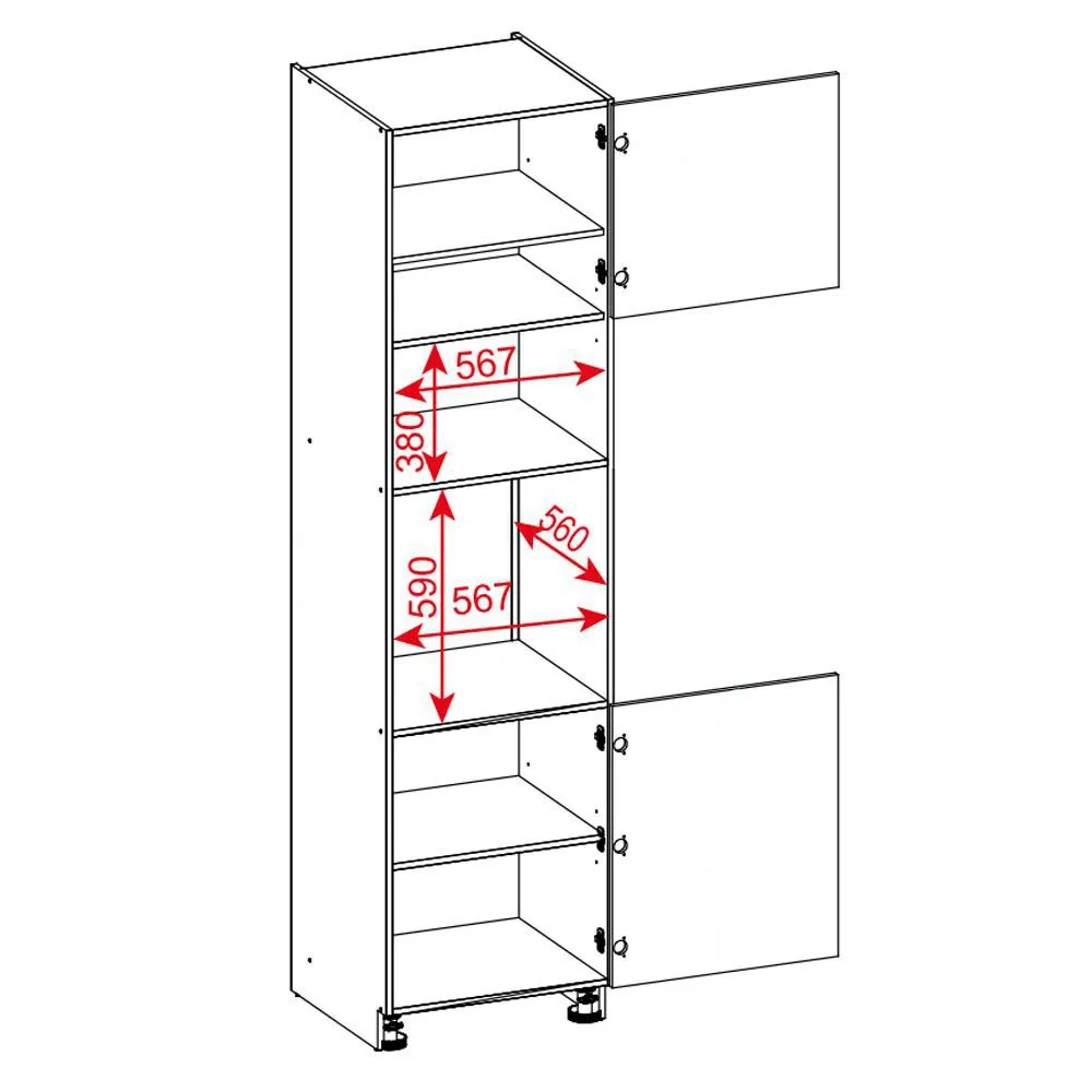 60 dolna słupek zabudowa piekarnika i mikrofalówki wys. 235.7 cm Layman 2