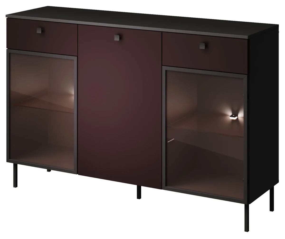 Komoda w dekorze burgund z czarnym Kiss K-KOM2 Layman