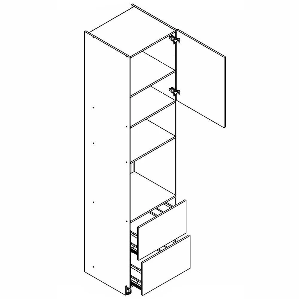 60 dolna słupek zabudowa piekarnika i mikrofalówki, 2 szuflady wys 235.7 cm Layman 3 60 dolna słupek zabudowa piekarnika i mikrofalówki, 2 szuflady wys 235.7 cm Layman 3