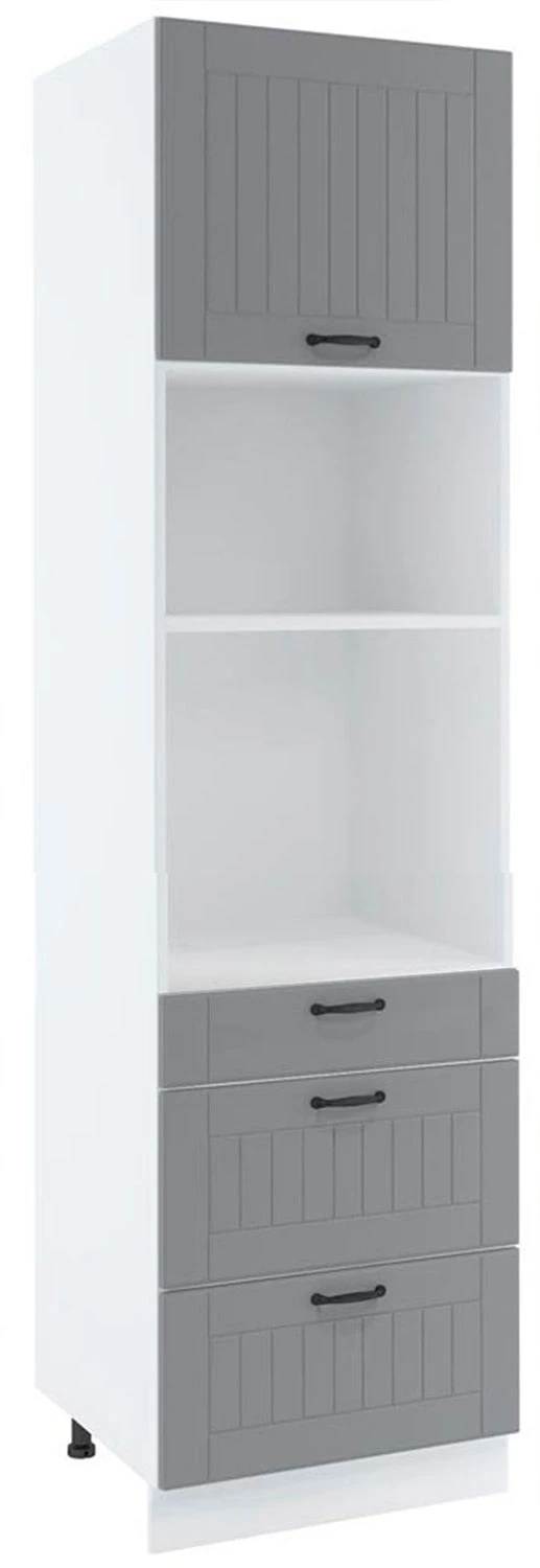 60 dolna słupek zabudowa piekarnika zlicowanego z linią blatu i mikrofalówki, 3 szuflady wys. 213.7 cm Layman 60 dolna słupek zabudowa piekarnika zlicowanego z linią blatu i mikrofalówki, 3 szuflady wys. 213.7 cm Layman