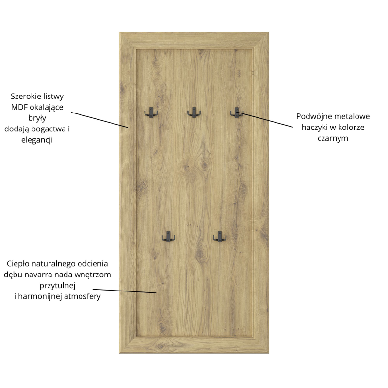 Panel SAPORI przedpokojowy 70 dąb navarra | Mebelbos — zdjęcie 5 Panel SAPORI przedpokojowy 70 dąb navarra | Mebelbos — zdjęcie 5
